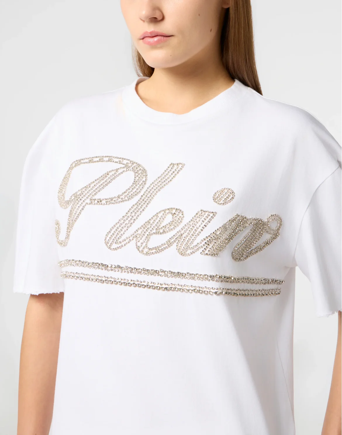 Man Fit T-Shirt Strass Signature, цвет: Белый