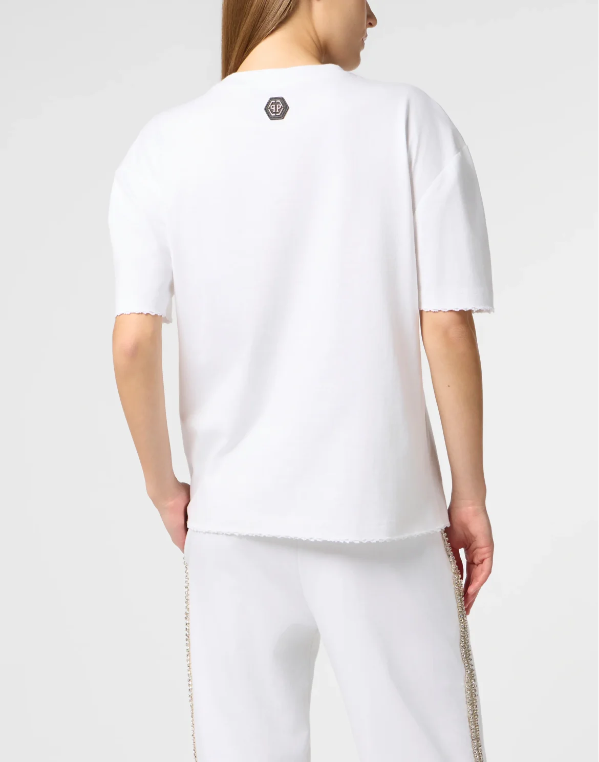 Man Fit T-Shirt Strass Signature, цвет: Белый