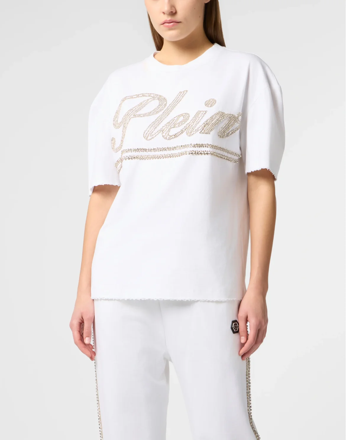Man Fit T-Shirt Strass Signature, цвет: Белый
