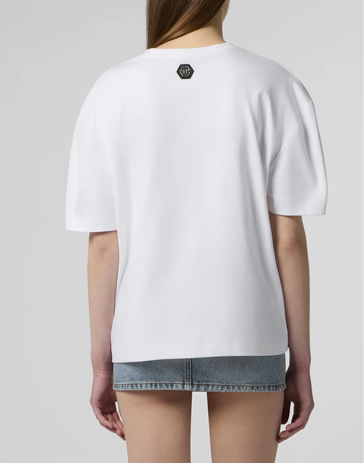 Man Fit V-Neck T-Shirt Crystals, цвет: Белый