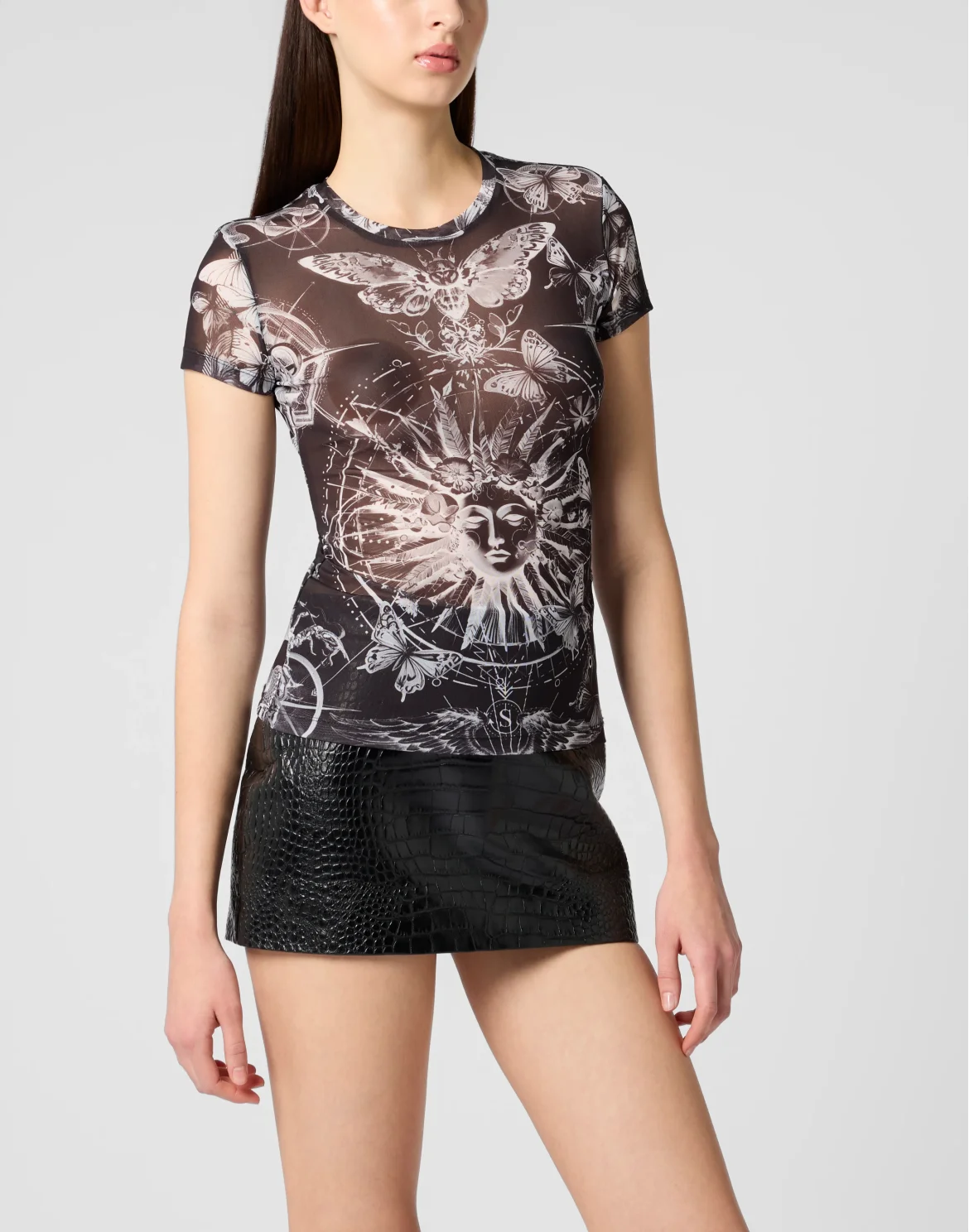 Tulle Sexy Pure Fit T-Shirt Butterfly Tattoo, цвет: Черный