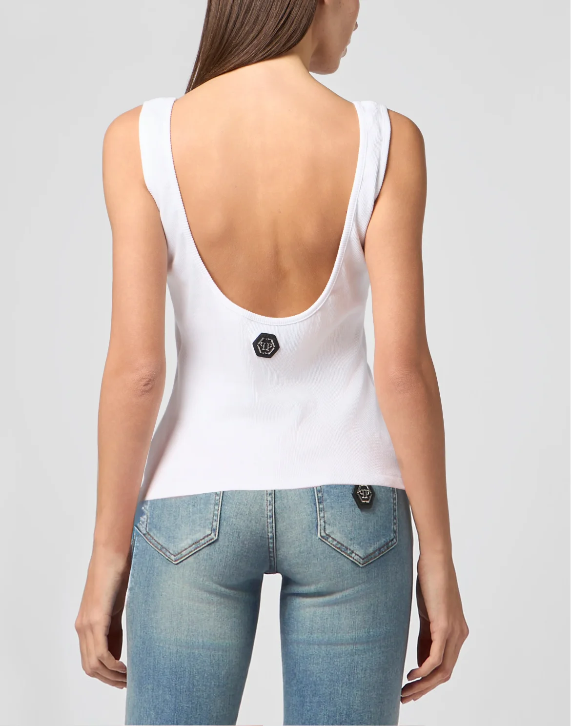 Open Back Tank Top Signature, цвет: Белый
