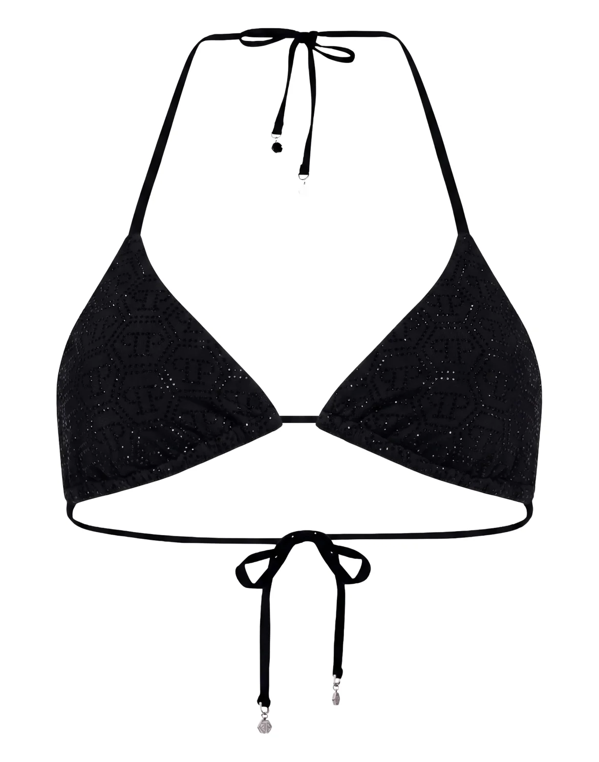 Swimming Triangle Bra Monogram Strass, цвет: Черный
