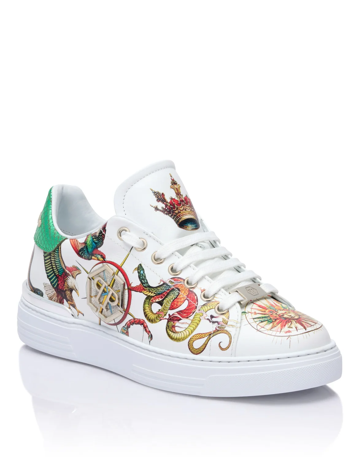 Printed Low-Top Sneakers, цвет: Бежевый