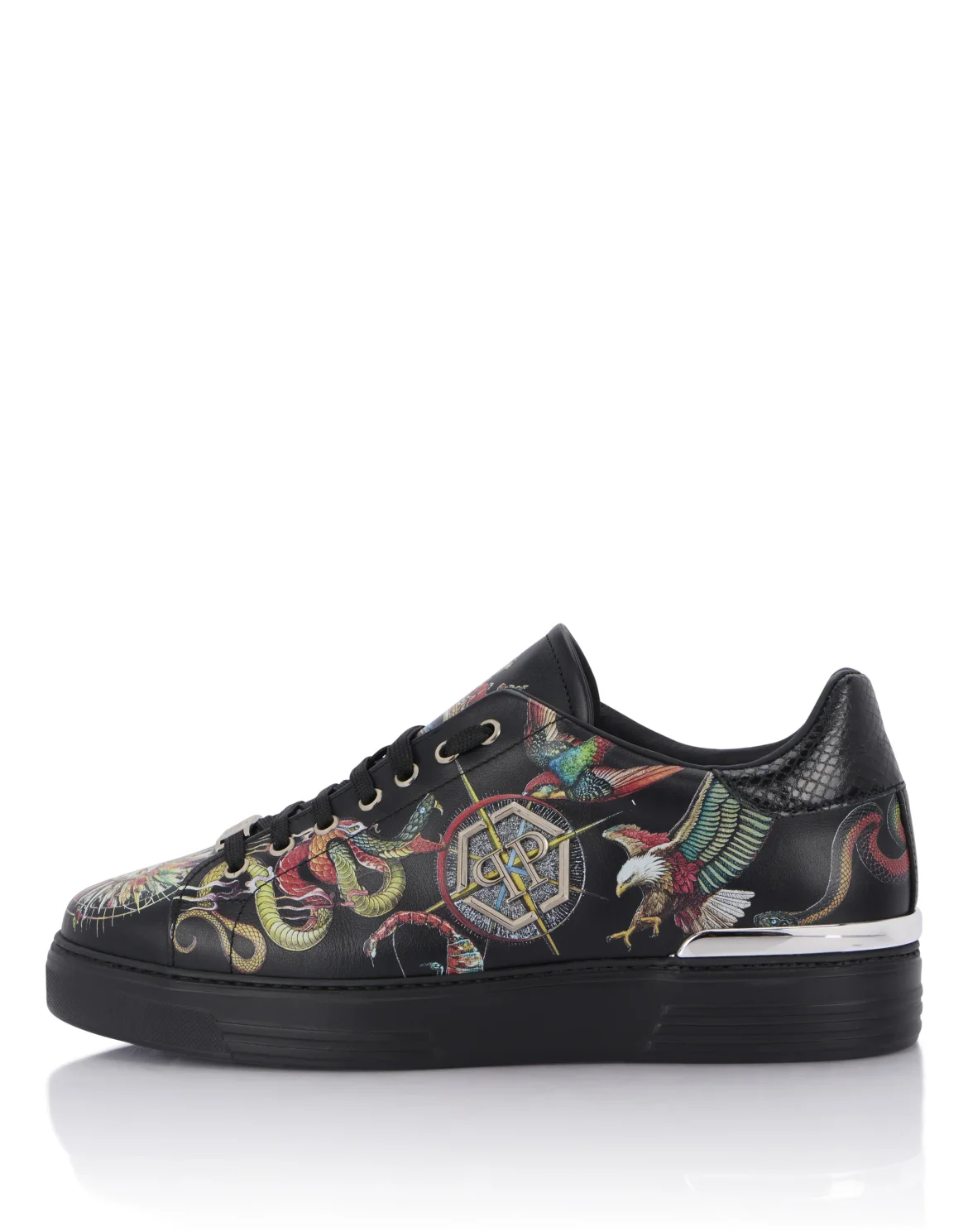 Printed Low-Top Sneakers, цвет: Черный