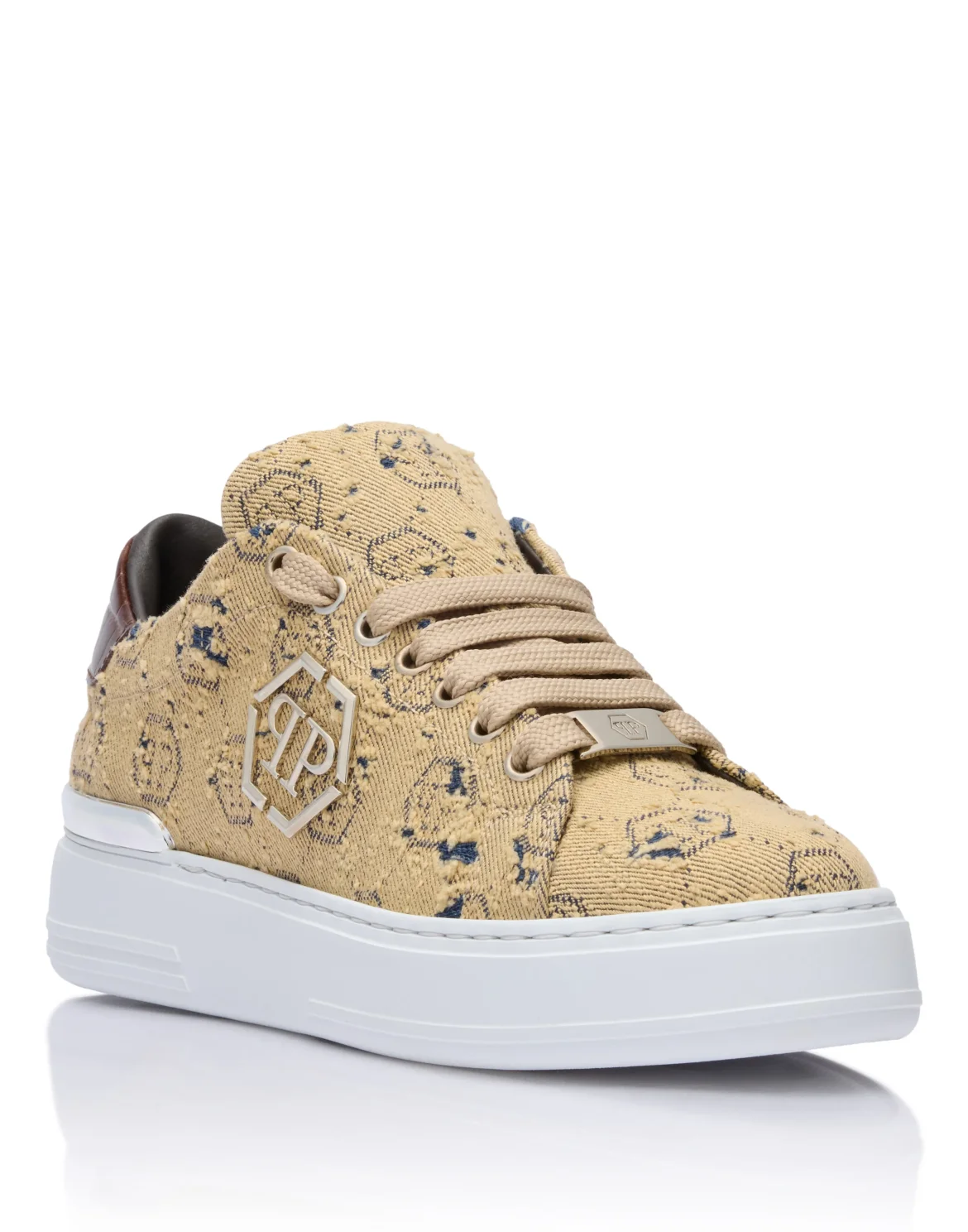 Low-Top Sneakers Jacquard Monogram, цвет: Коричневый