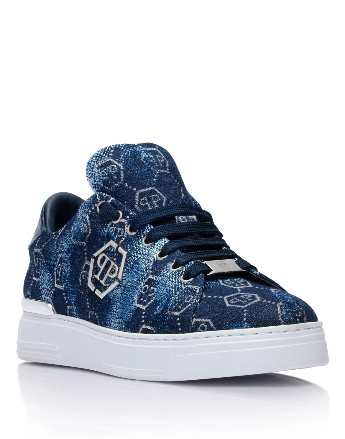 Low-Top Sneakers Jacquard Monogram, цвет: Синий