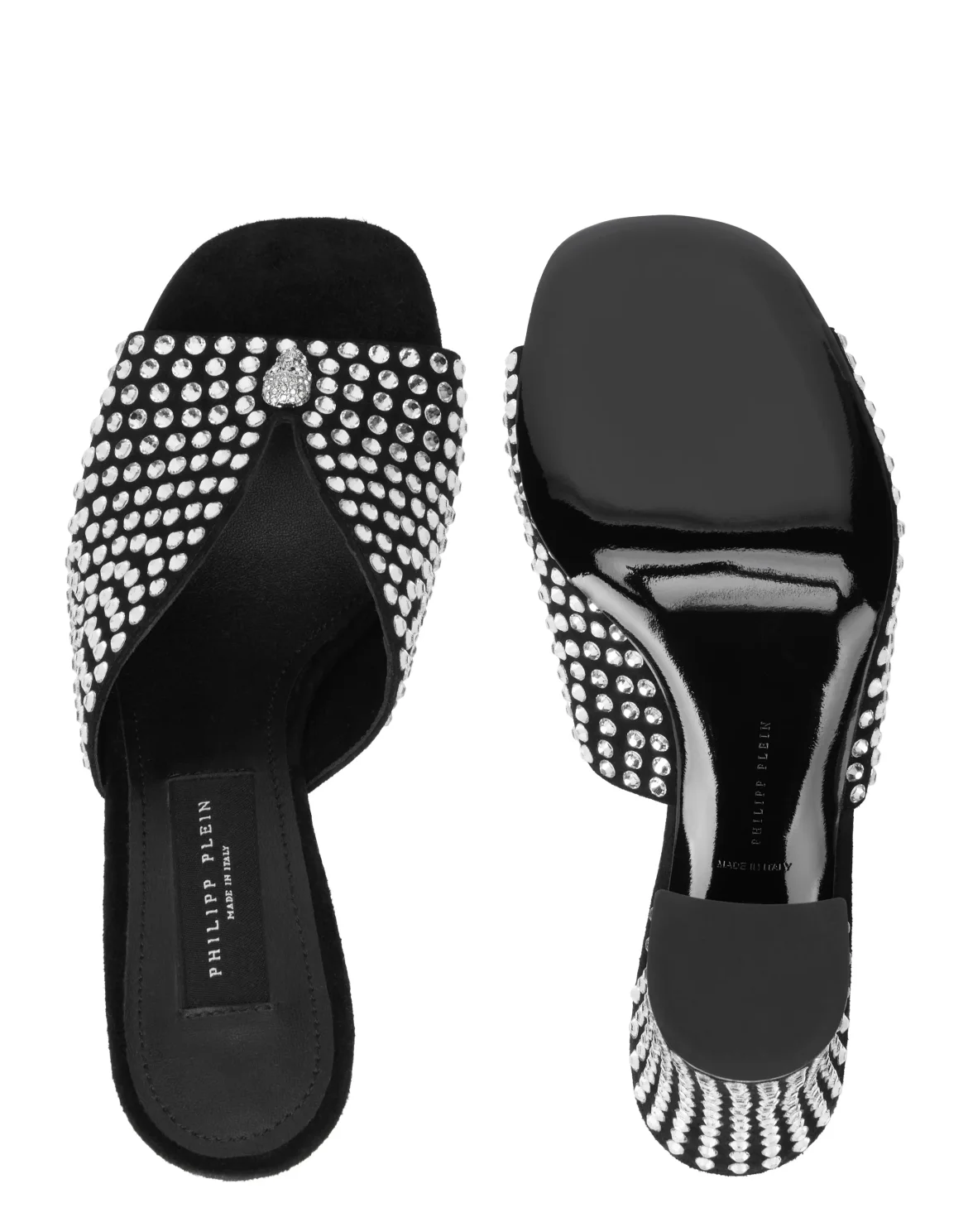 Suede Platform Sandals Strass, цвет: Черный