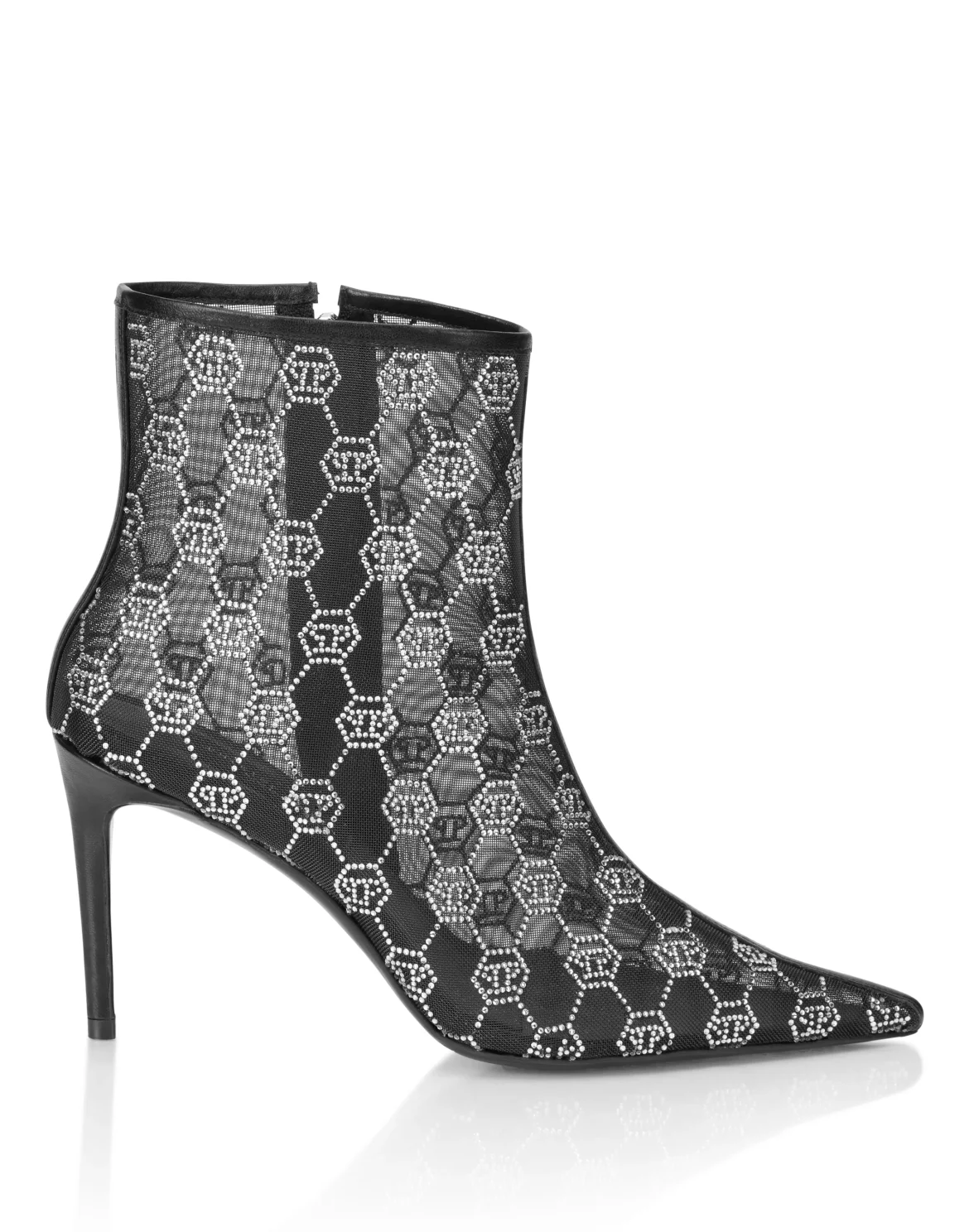 Mesh Low Boots Monogram Strass 9, цвет: Черный