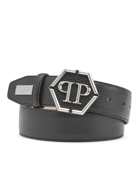 Leather Belt Hexagon