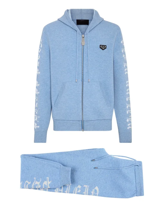 Wool Hoodie Jacket/Trousers Jacquard Skull