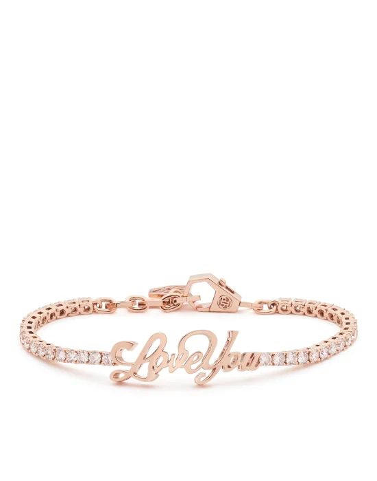 Bracelet LOVE YOU Rose Gold and Diamonds 19 cm