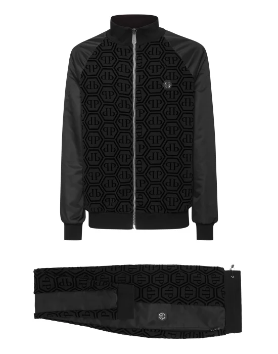 Jogging Set Top/Trousers With Nylon Inserts Monogram