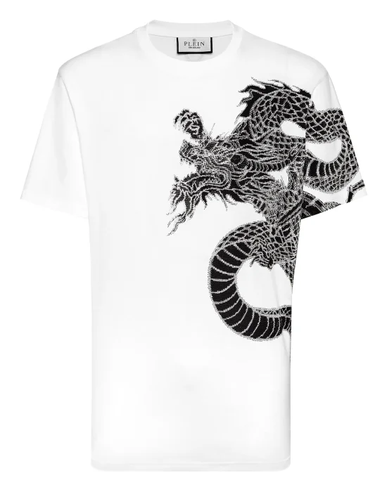 T-shirt Round Neck SS Dragon Strass