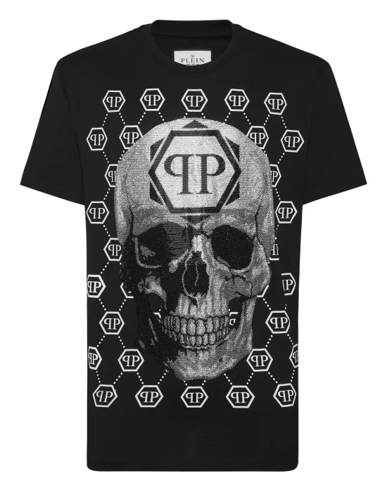 T-shirt Round Neck SS Skull strass