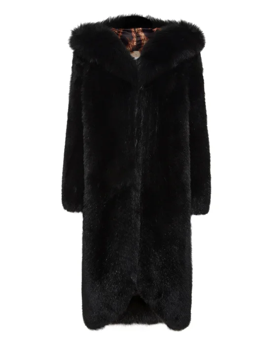 Fox Fur Oversize Coat Long