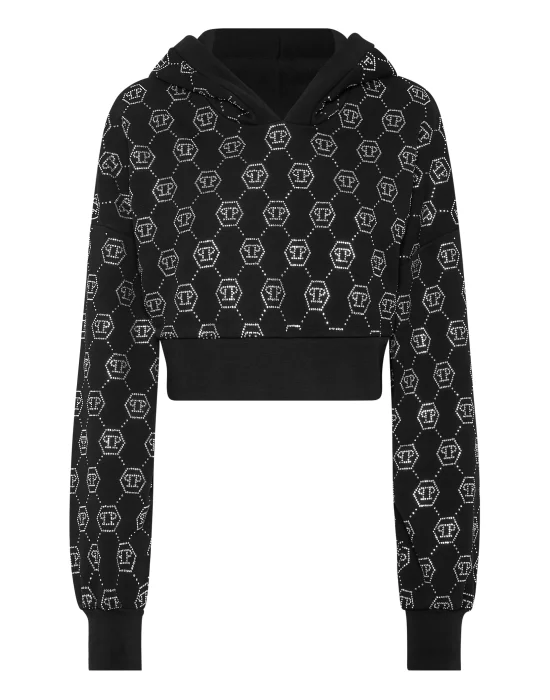 Cropped Hoodie Sweatshirt Monogram