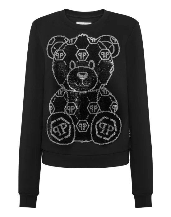 Sweatshirt Long-Sleeve Strass Teddy Bear