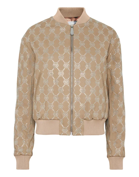 Gabardine Bomber Strass Monogram