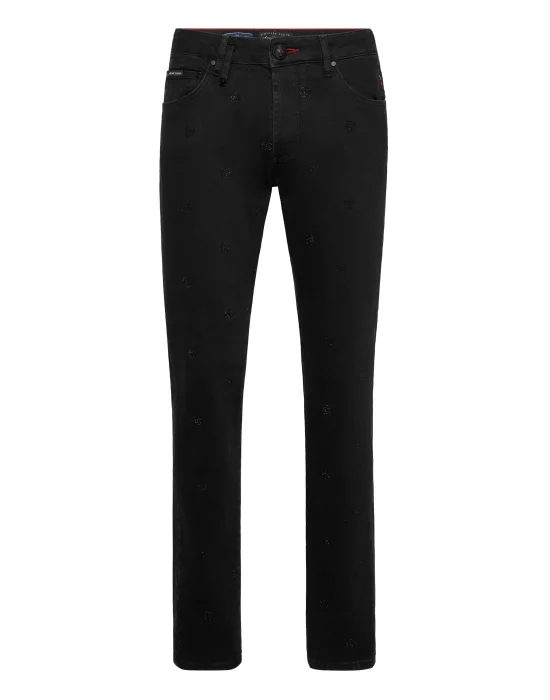 Super Straight Cut Jeans Monogram Strass