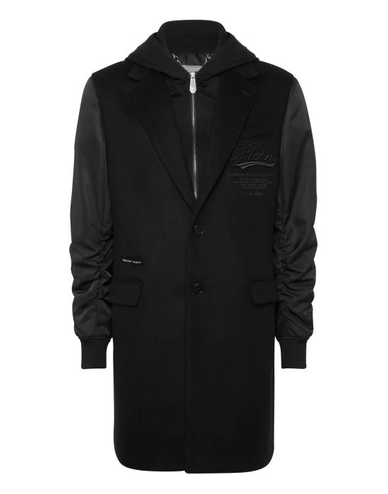 Composed Hooded Coat Plein Deluxe Signature