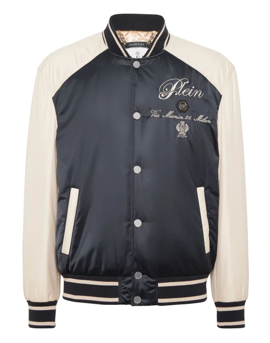 Satin Bomber Jacket Contrast Late Checkout