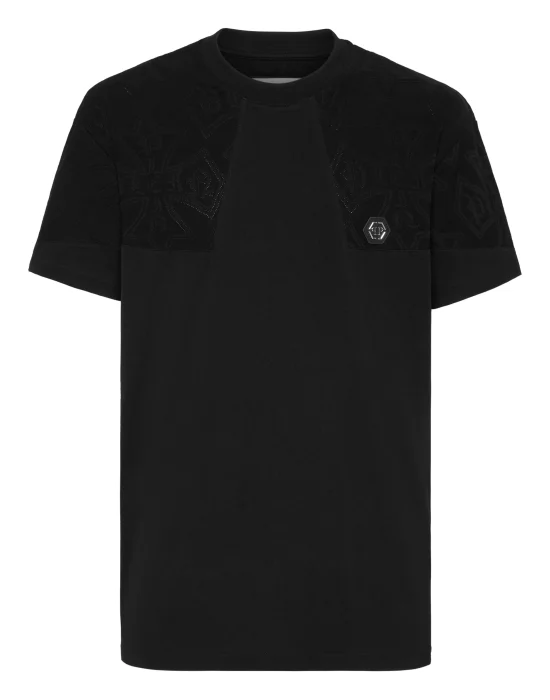 Round Neck T-Shirt Jacquard Crest Cut