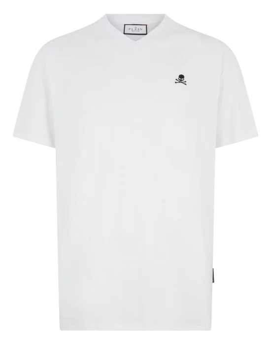 Basic V-Neck T-Shirt Skull