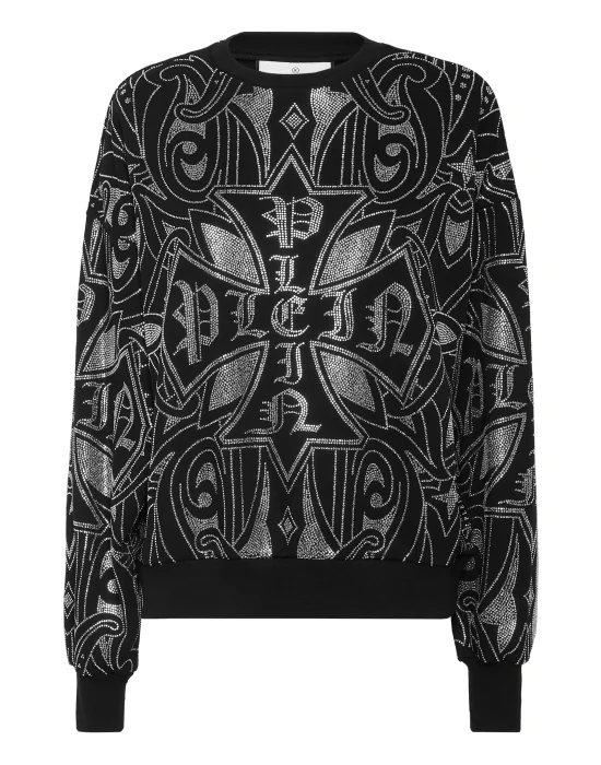 Fleece Sweatshirt Gothic Plein Strass