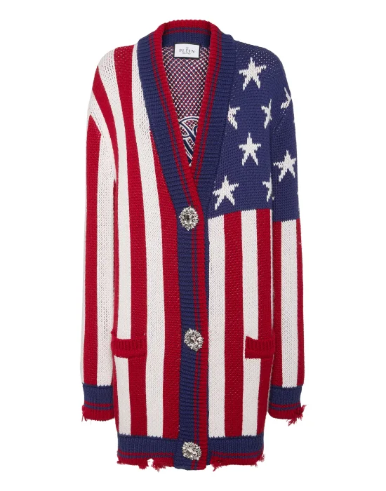 Distressed Oversize Cardigan America