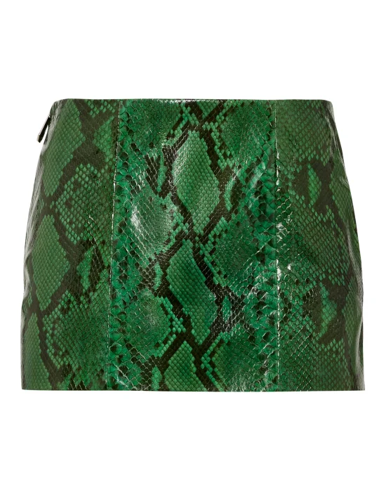 Green Python Mini Skirt