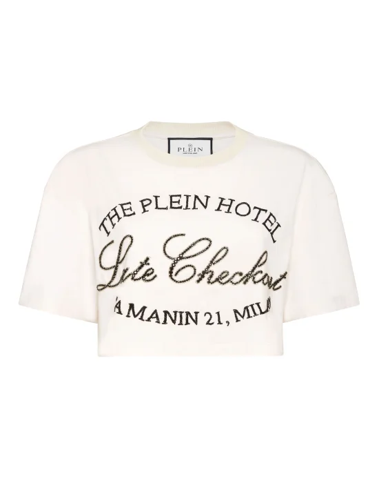 Cropped T-Shirt Late Checkout Crystal