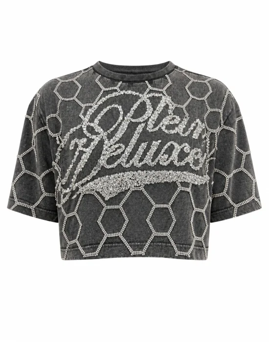 Cropped T-Shirt Plein Deluxe Crystal