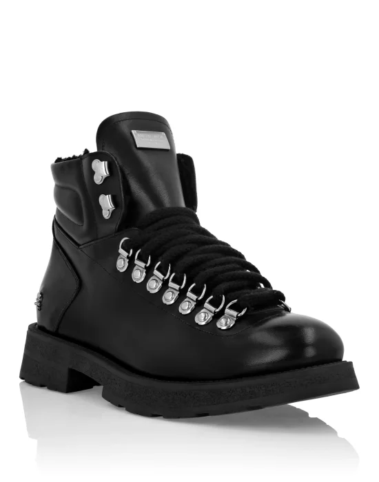Leather and Fur Mountain Boots