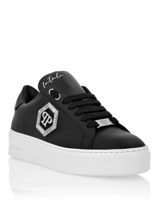 Nappa Leather Low Top Sneakers Crystal Fatale