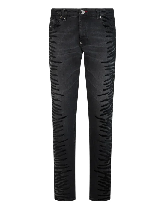 Super Straight Cut Jeans Tiger Flock