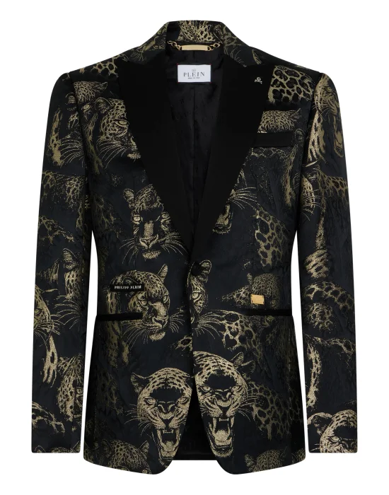 Regular Fit Blazer Jacquard Leopards