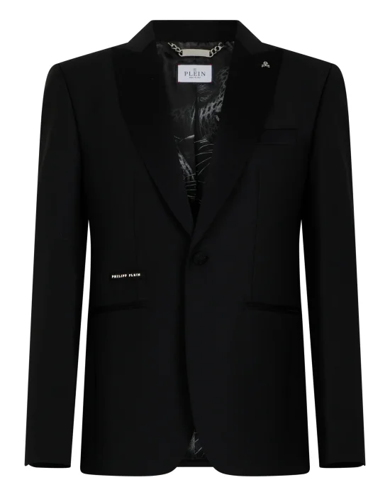 Wool Regular Fit Blazer Skull Panther