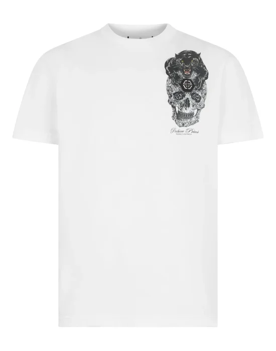 Round Neck T-Shirt Panther Skull