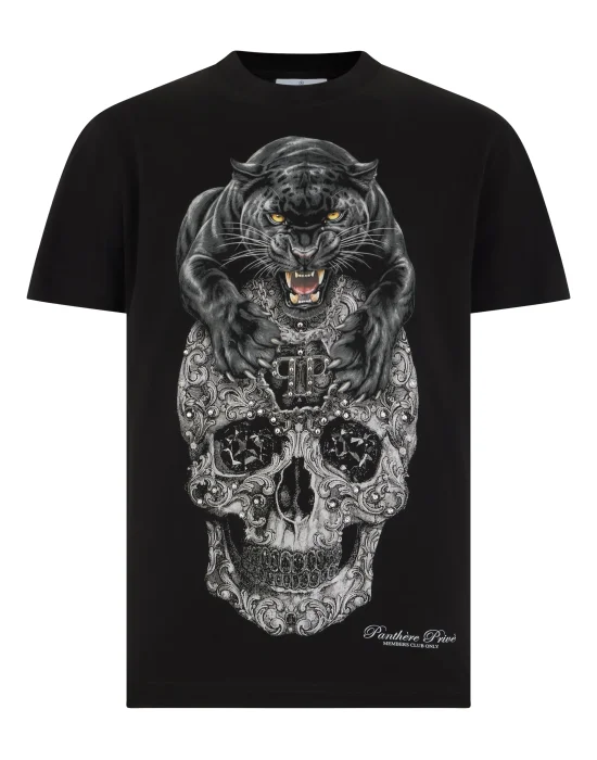 Round Neck T-Shirt Panther Skull