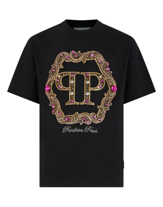 Round Neck T-Shirt Baroque Logo Stones