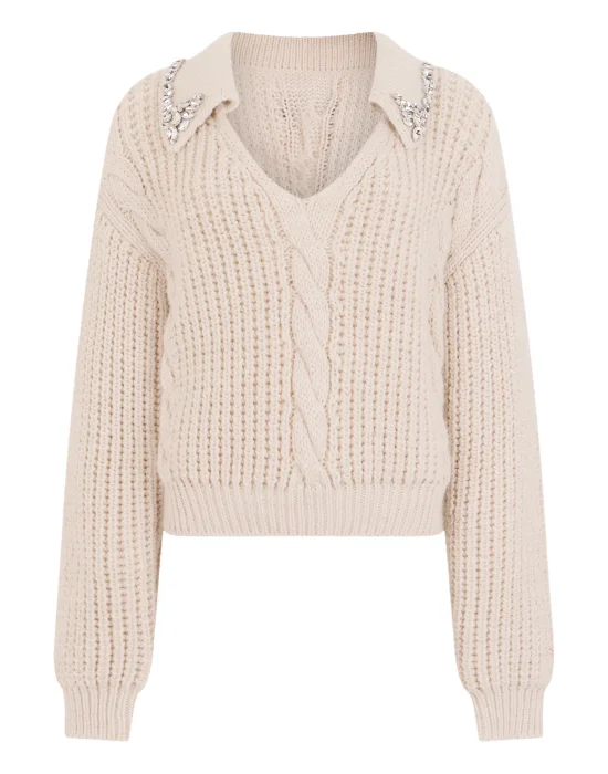 V-Neck Pullover Cables