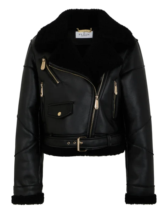 Eco Shearling Regular Fit Biker Jacket