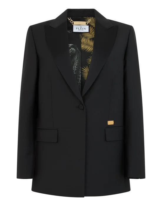 Boyfriend's Fit Blazer Panther Embroidery