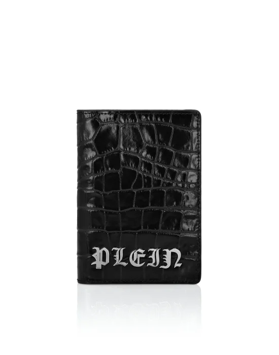 Crocco Printed Leather Passport Cover Gothic Plein