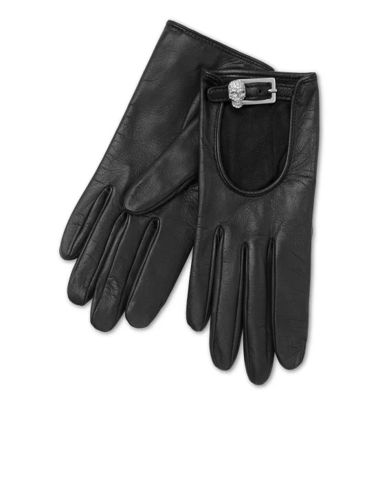 Nappa Mid-Gloves Crystal Skull
