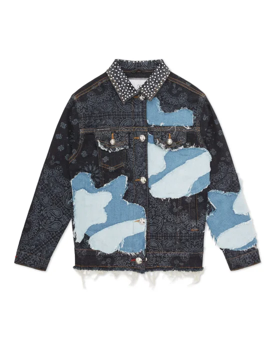 Denim Patchwork Regular Jacket Camouflage