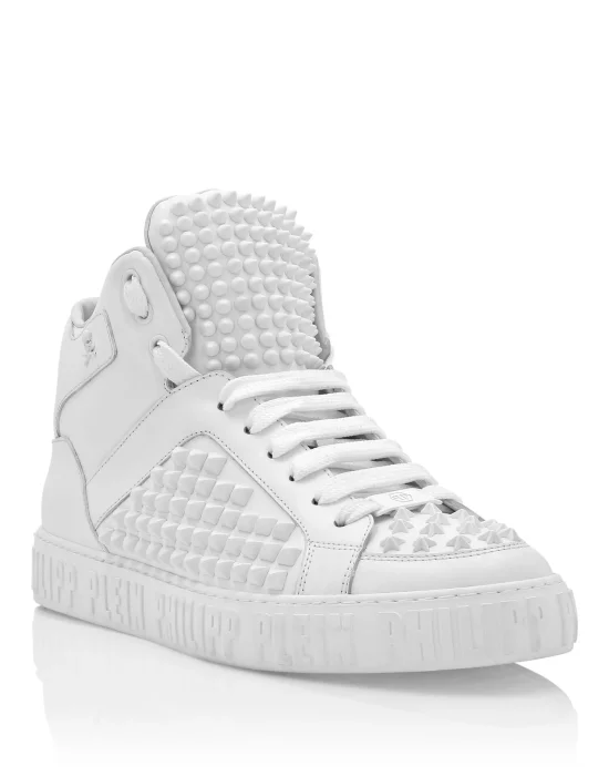 Nappa Leather Mid-Top Sneakers Studs