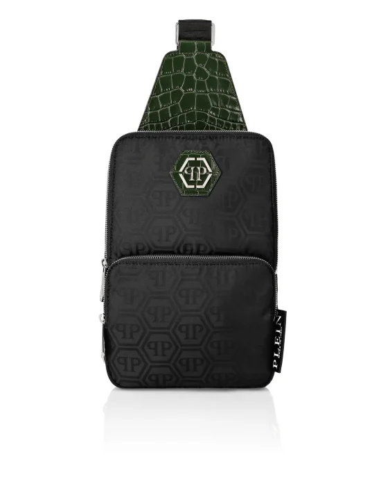 Nylon and Leather Cross-Body Monogram