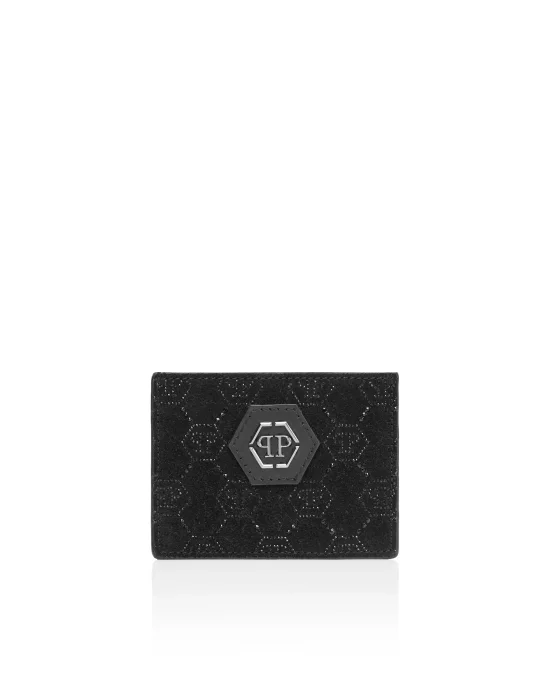 Leather Cardholder Monogram Strass